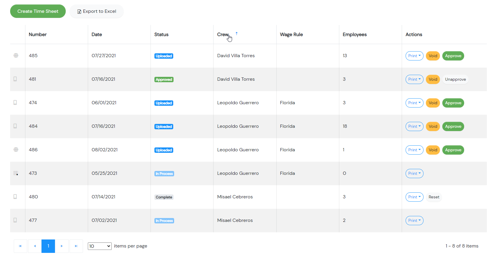 The Time Sheet List and Filters – Support | Time Portal, LLC